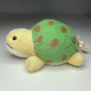 Vintage Sekiguchi Little Marble Turtle Plush Green Yellow 5” Mini Stuffed Toy